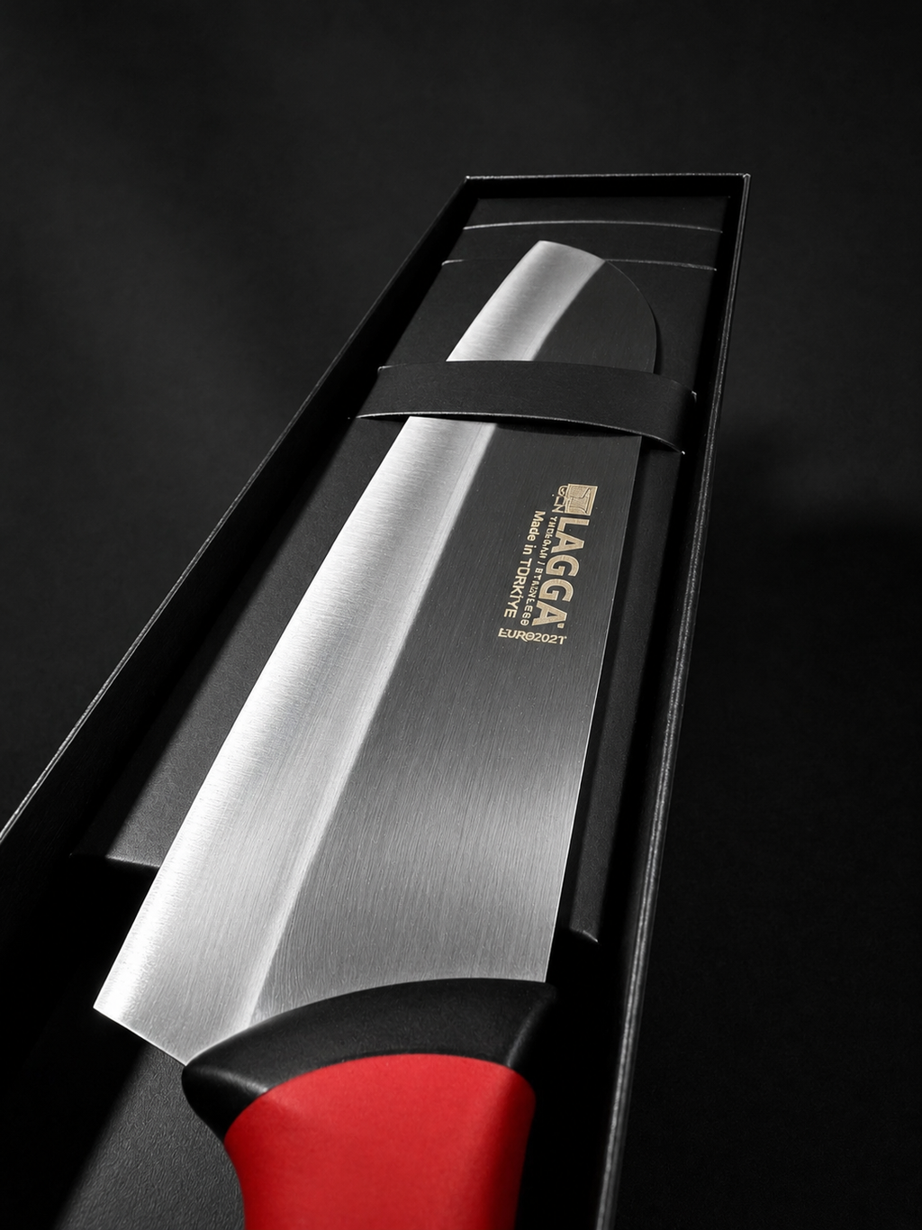 Chef­messer mit ergonomischem Griff – breite Klingenform