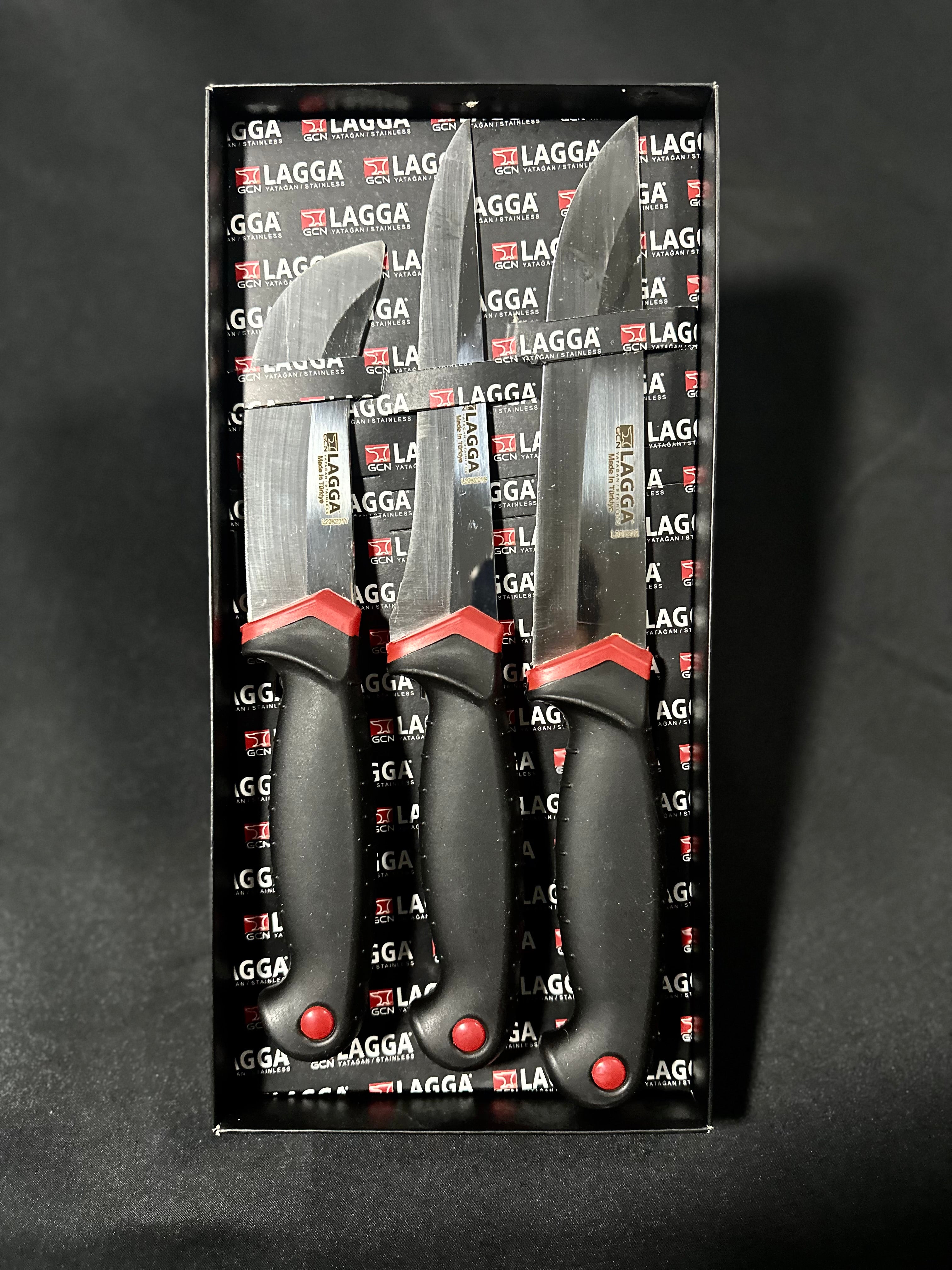 Premius Küchenmesser Set - 3-teilig (Dicke Klinge I Edelstahl / Made in Yatagan, Türkei