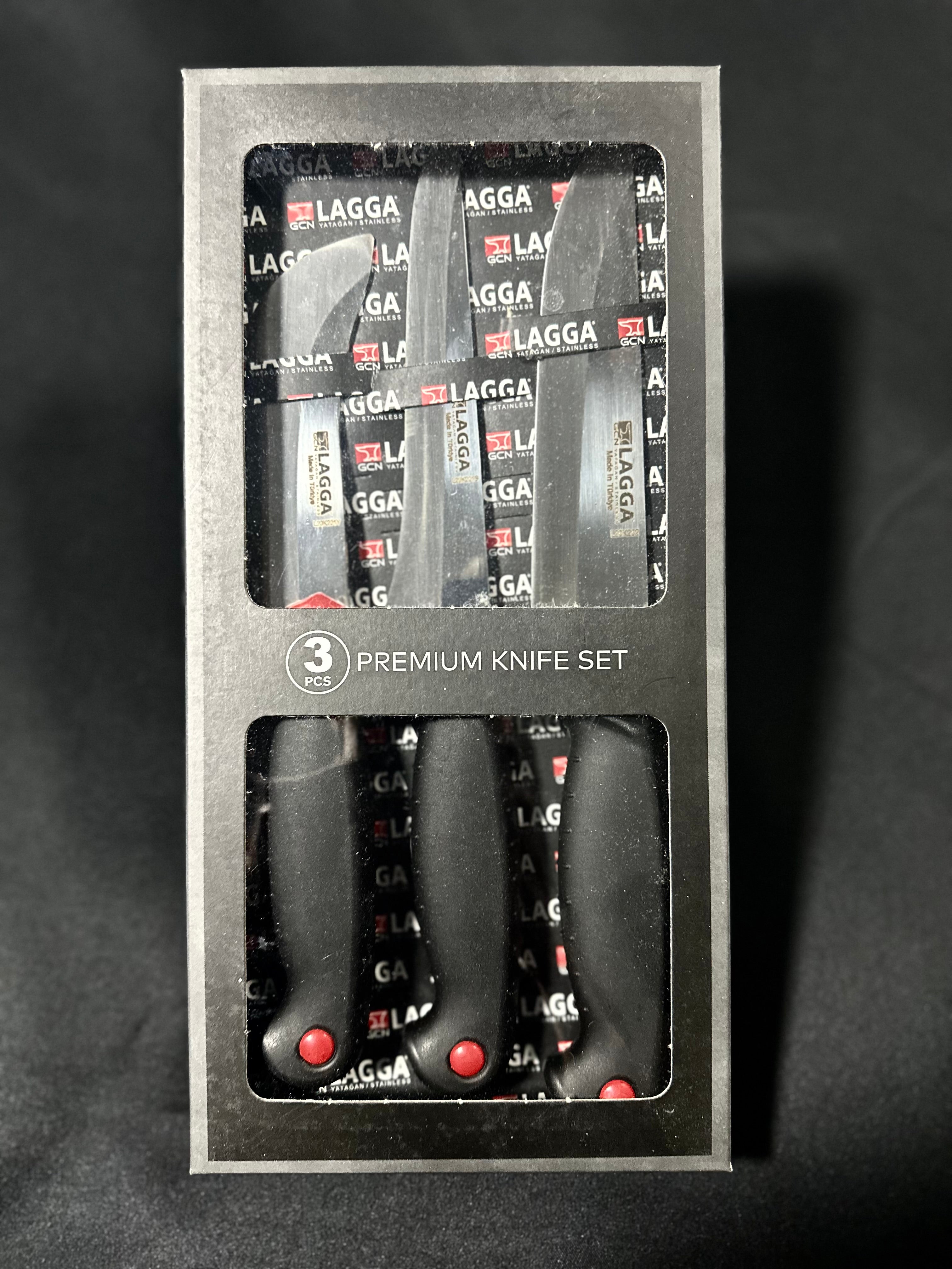 Premius Küchenmesser Set - 3-teilig (Dicke Klinge I Edelstahl / Made in Yatagan, Türkei