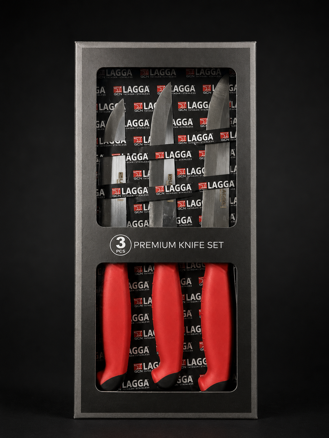 Premium Küchenmesser-Set 3-teilig - mittlere Edelstahlklingen