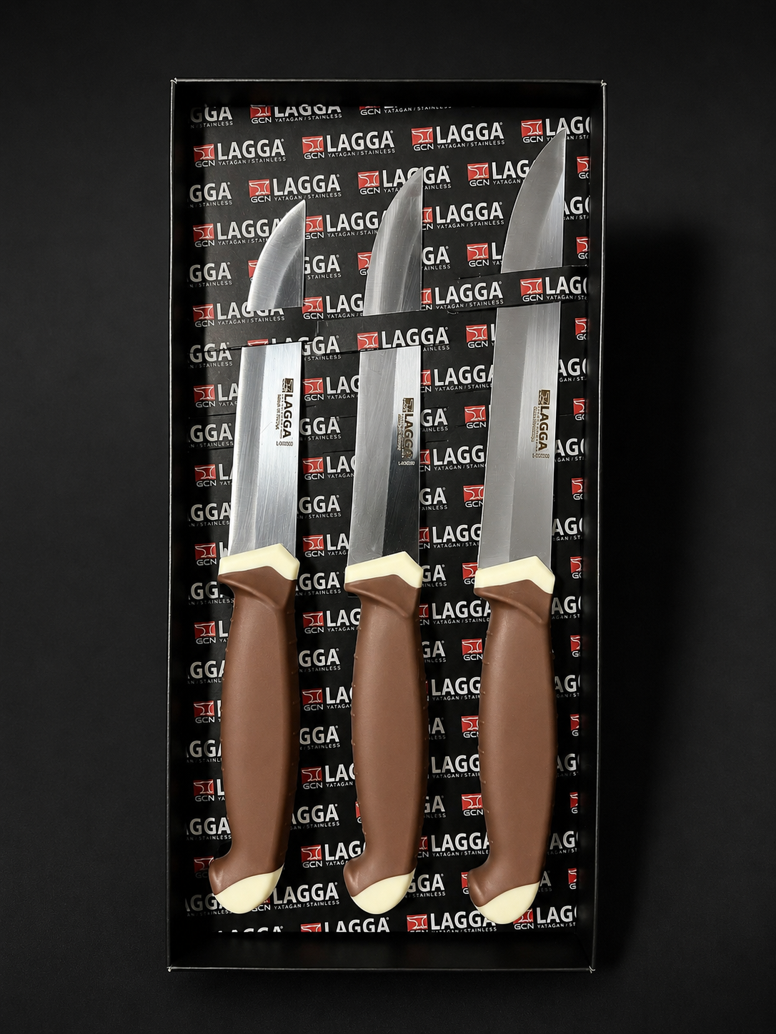 Premium Küchenmesser-Set 3-teilig - mittlere Edelstahlklingen