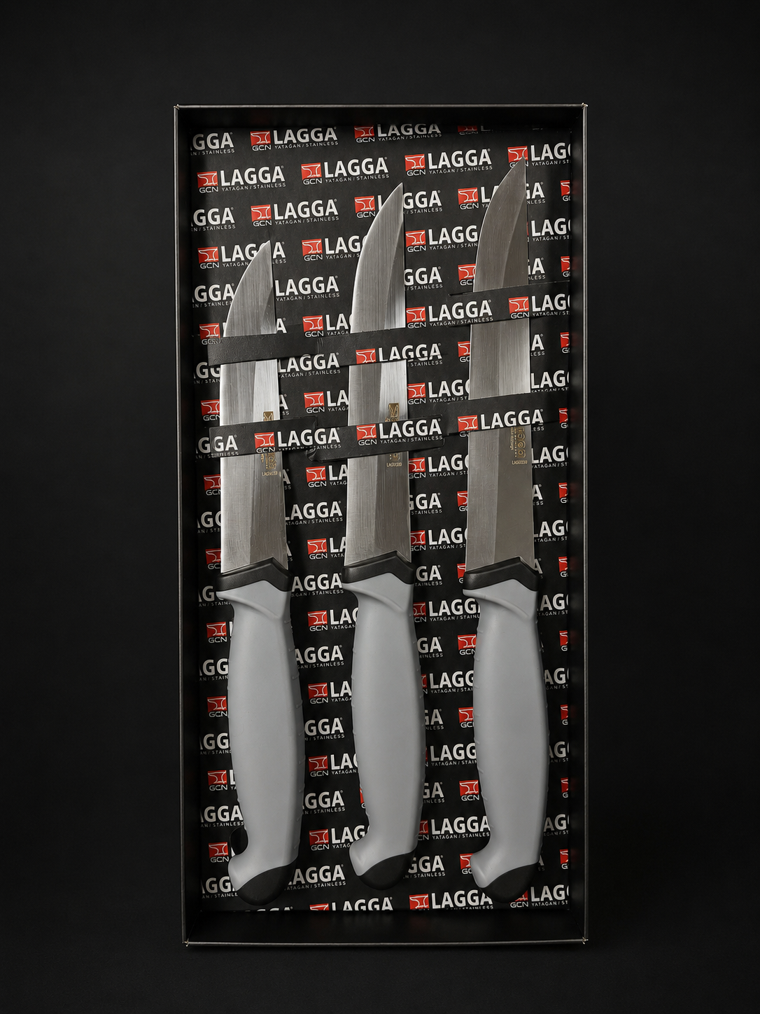 Premium Küchenmesser-Set 3-teilig - mittlere Edelstahlklingen