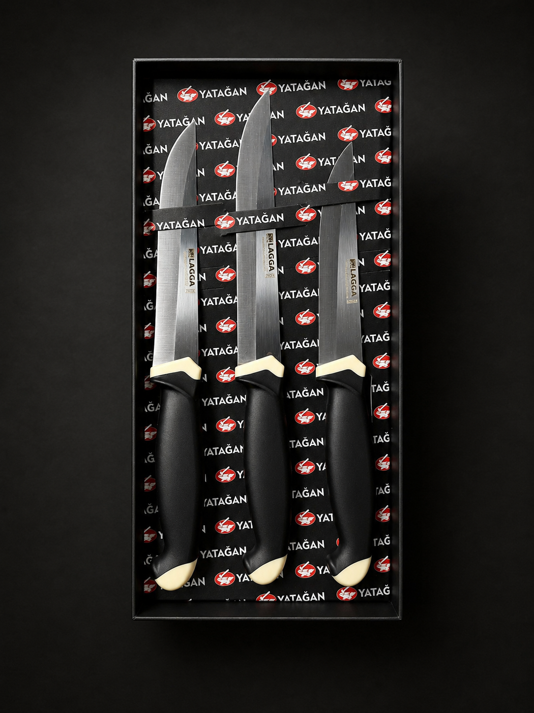 Premium Küchenmesser-Set 3-teilig - mittlere Edelstahlklingen