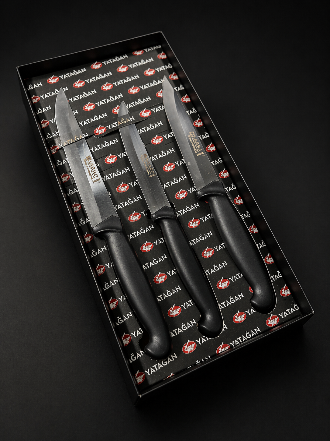 Premium Küchenmesser-Set 3-teilig - schmale Edelstahlklingen