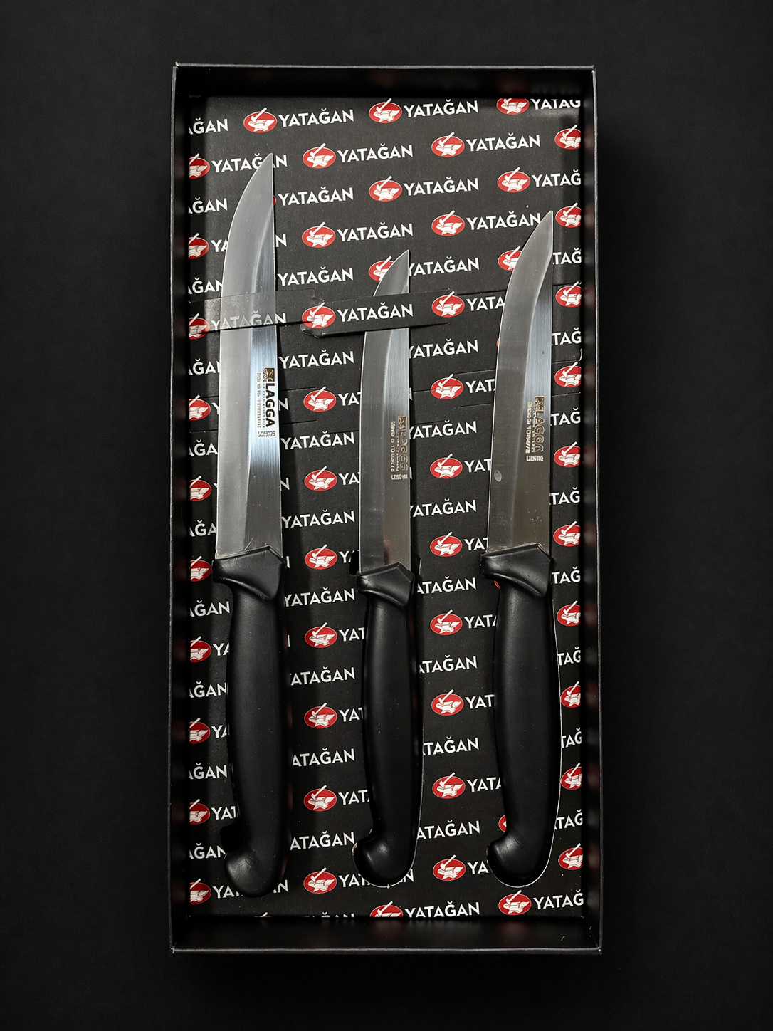Premium Küchenmesser-Set 3-teilig - schmale Edelstahlklingen