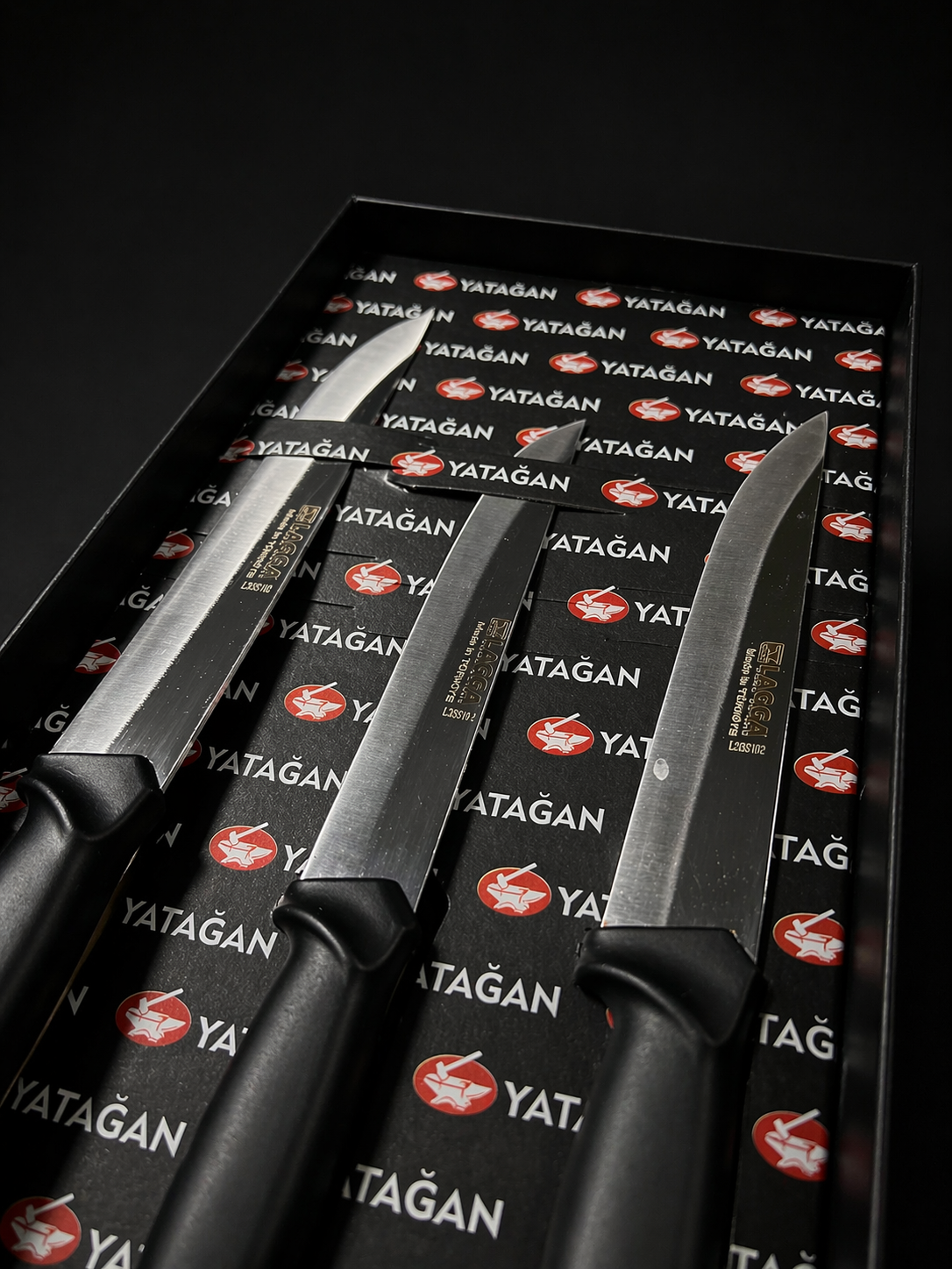 Premium Küchenmesser-Set 3-teilig - schmale Edelstahlklingen