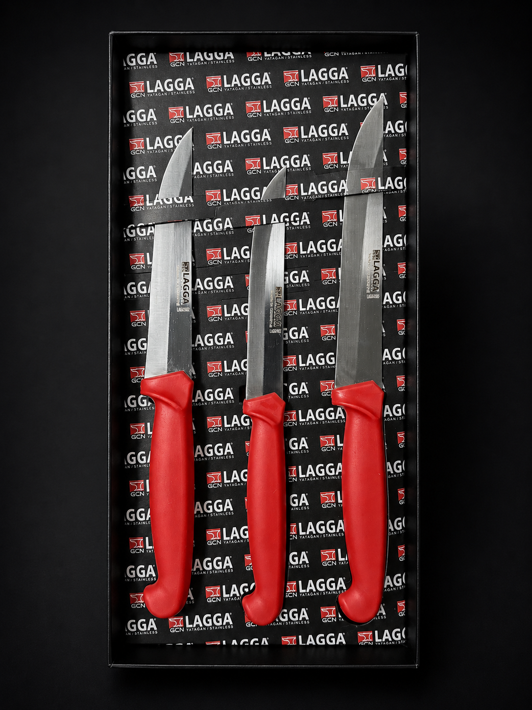Premium Küchenmesser-Set 3-teilig - schmale Edelstahlklingen