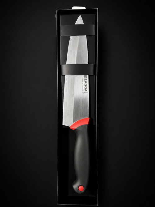 Chef­messer mit ergonomischem Griff – spitze Klingenform
