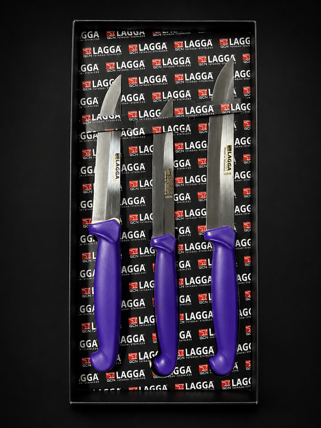 Premium Küchenmesser-Set 3-teilig - schmale Edelstahlklingen